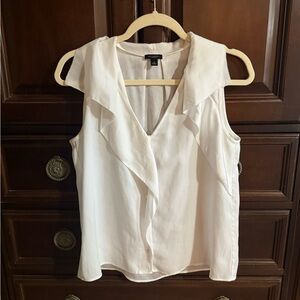 Ann Taylor size 8 white silky top blouse